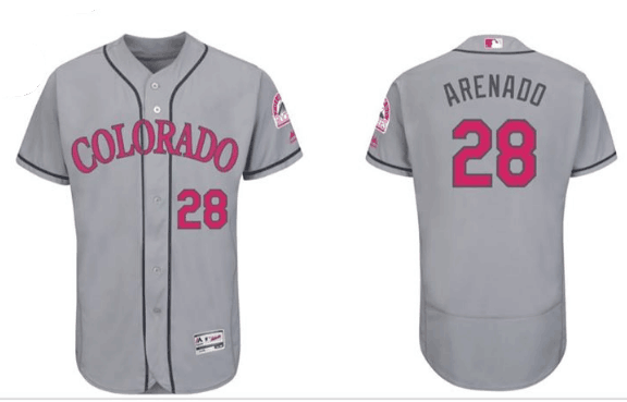 Men's Colorado Rockies #28 Nolan Arenado Gray Flexbase Stitched MLB Jersey