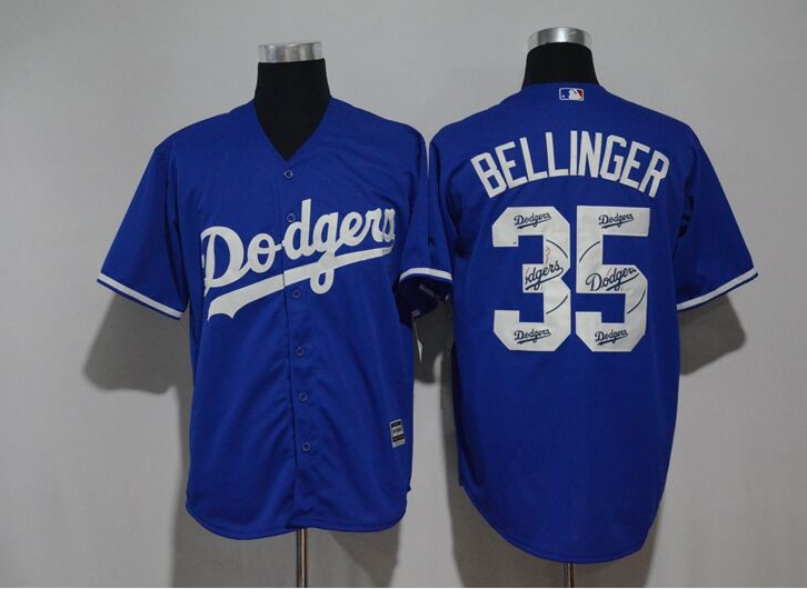 Men's Los Angeles Dodgers #35 Cody Bellinger Majestic Royal Cool Base Stitched MLB Jersey