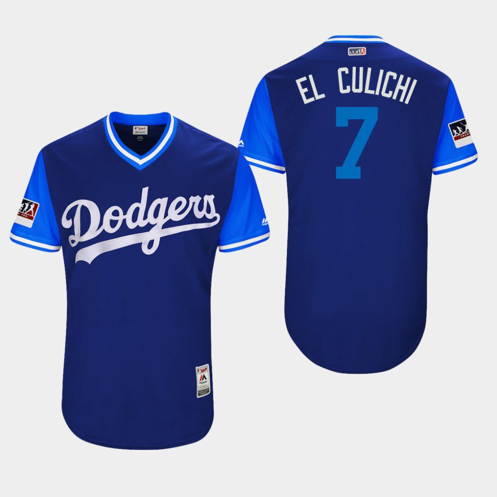 Men's Los Angeles Dodgers Blue #7 Julio Urias "EL CULICHI" Players Weekend Stitched MLB Jersey