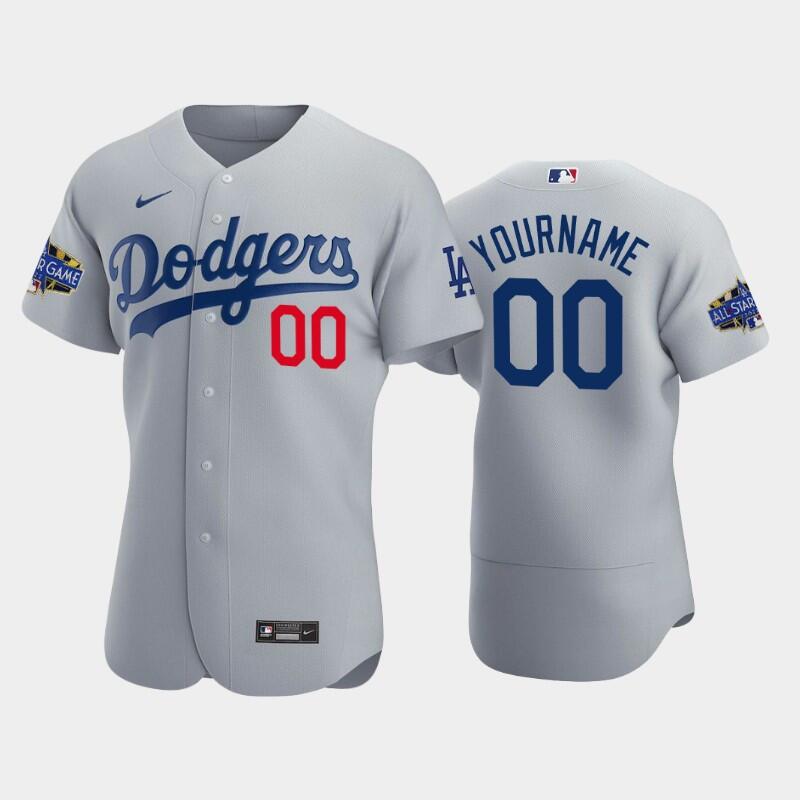 Men's Los Angeles Dodgers Active Player Custom Gray 2022-23 All-Star Game Flex Base Stitched Baseball Jersey