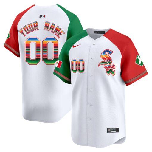 Men's Chicago White Sox Customized White Mexico Vapor Premier Limited Stitched Jersey