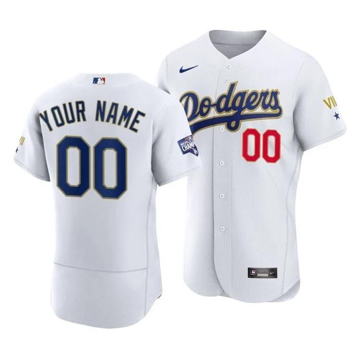Men's Los Angeles Dodgers Active Player 2021 Gold Program White Stitched Jersey