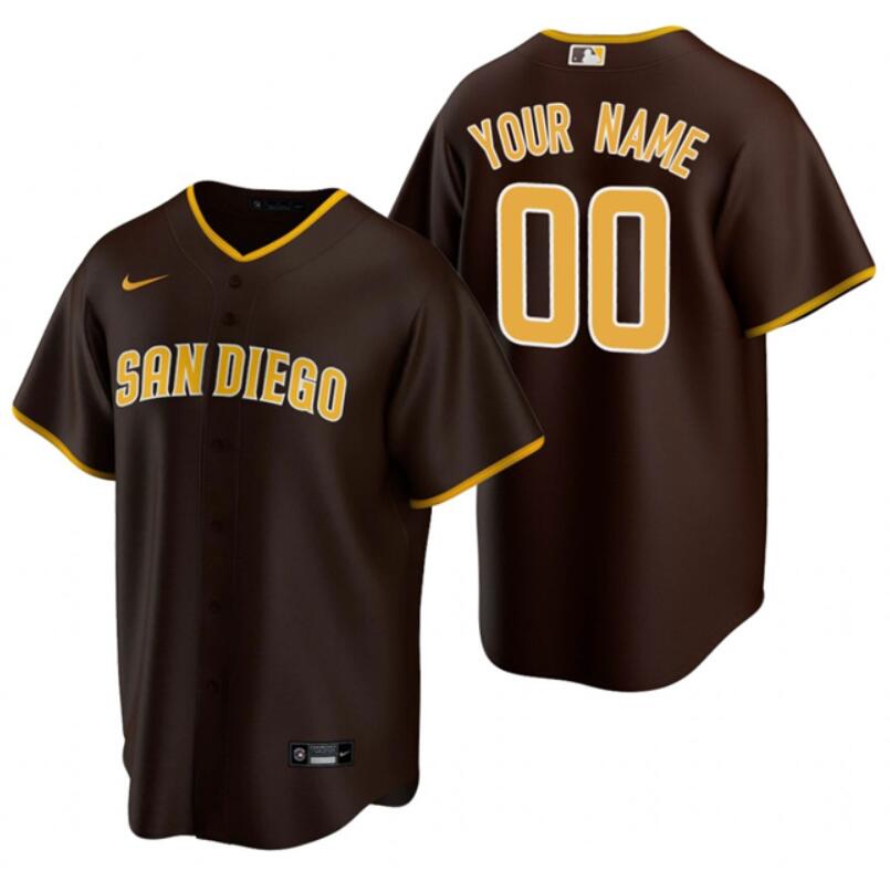 Youth San Diego Padres Customized Brown Cool Base Stitched Baseball Jersey