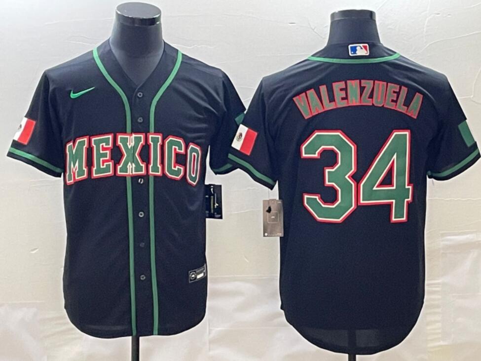 Men's Mexico Baseball ACTIVE PLAYER Custom 2023 Black Stitched Jersey