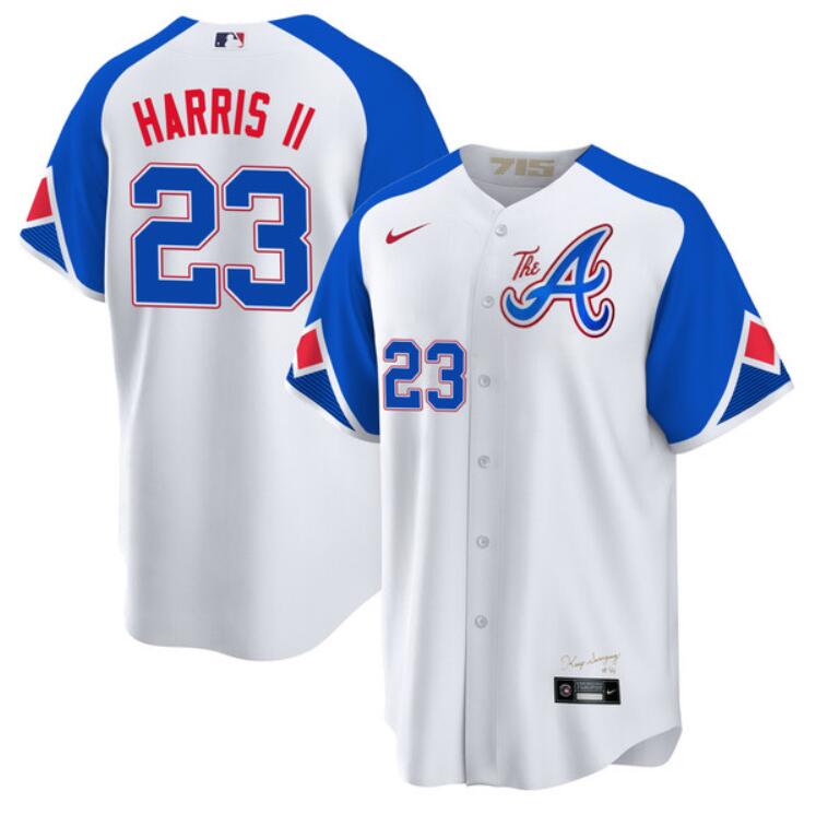 Men's Atlanta Braves Customized White 2023 City Connect Cool Base Stitched Baseball Jersey