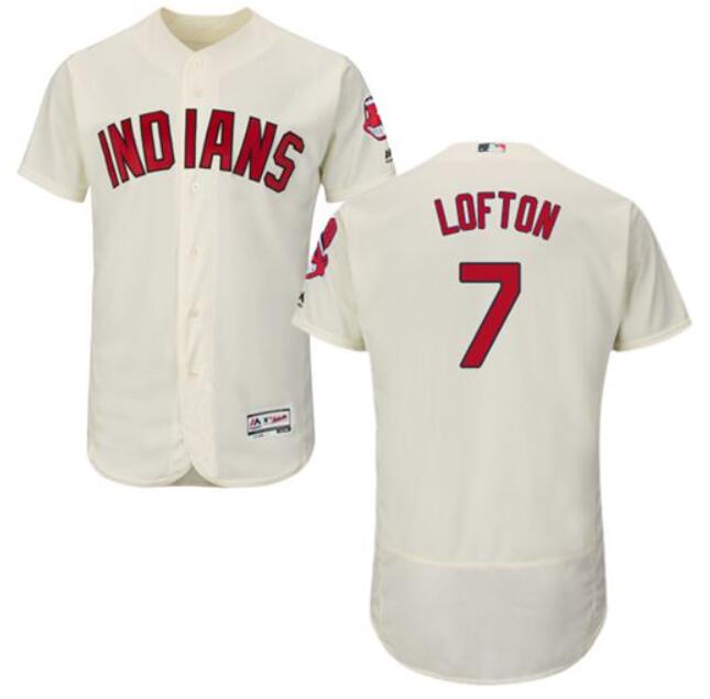 Men's Cleveland Indians Customized Cream Stitched MLB Jersey