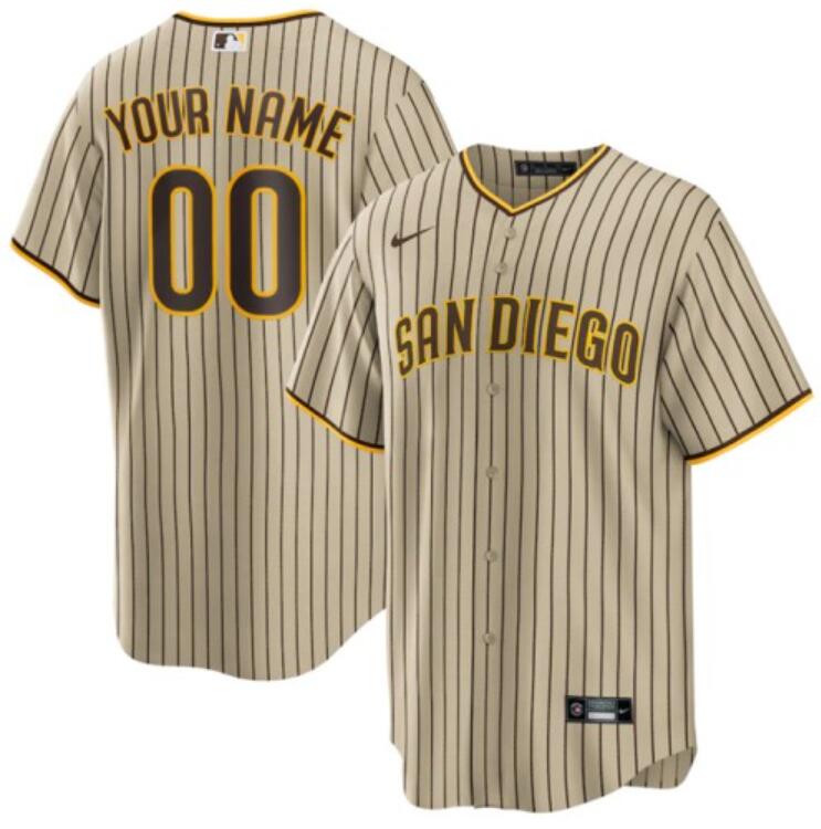 Men's San Diego Padres Active Player Custom Tan Brown Cool Base Stitched Baseball Jersey