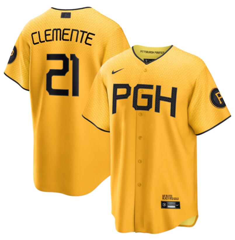 Men's Pittsburgh Pirates ACTIVE PLAYER Gold 2023 City Connect Custom MLB Stitched Jersey