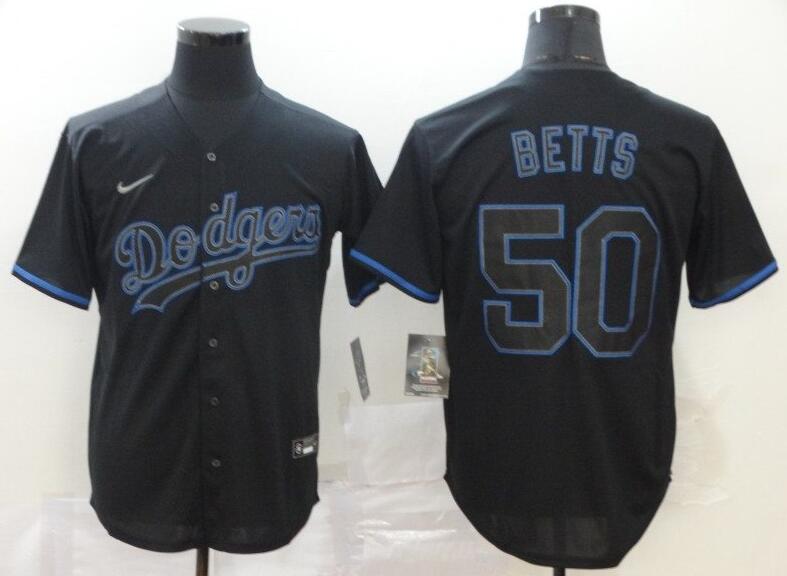 Men's Los Angeles Dodgers #50 Mookie Betts 2020 Black Stitched Baseball Jersey