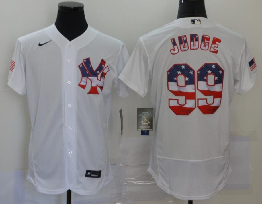 Men's New York Yankees Customized 2020 Stars & Stripes Flex Base Stitched MLB Jersey