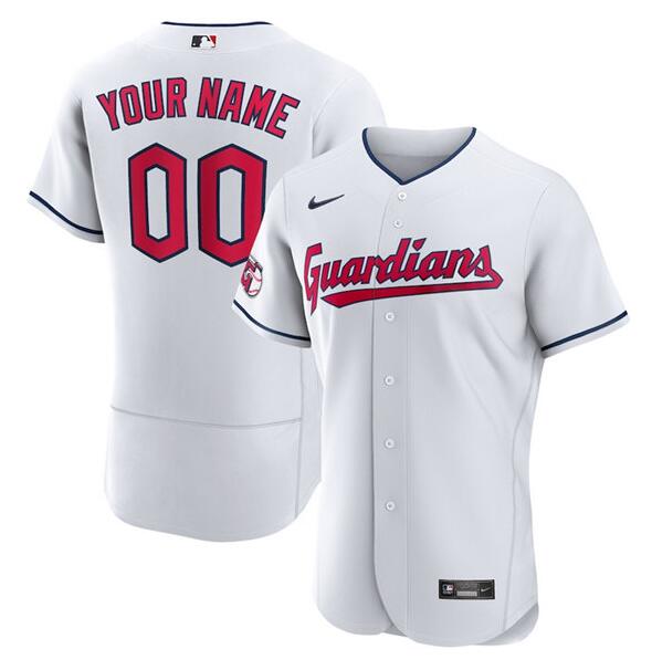 Men's Cleveland Indians Customized White Stitched MLB Jersey