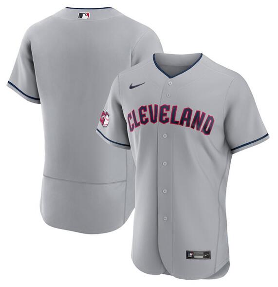 Men's Cleveland Indians Customized Gray Stitched MLB Jersey
