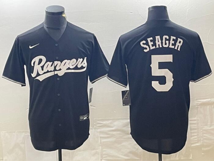 Men's Texas Rangers Customized Black Cool Base Stitched Baseball Jersey