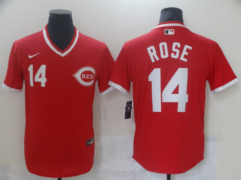Men's Cincinnati Reds #14 Pete Rose Red Stitched MLB Jersey