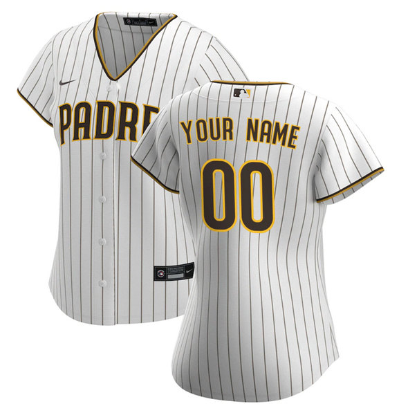 Women's San Diego Padres ACTIVE PLAYER Custom White Stitched Baseball Jersey