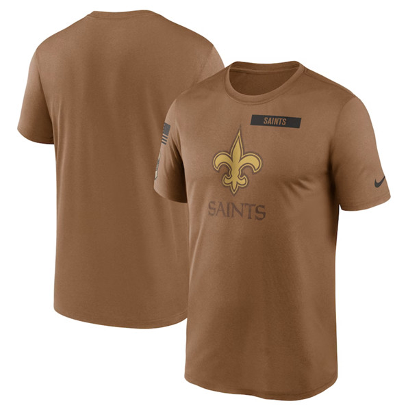 Men's New Orleans Saints 2023 Brown Salute To Service Legend Performance T-Shirt