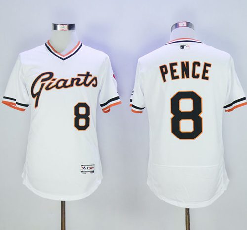 Giants #8 Hunter Pence White Flexbase Authentic Collection Cooperstown Stitched MLB Jersey
