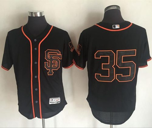 Giants #35 Brandon Crawford Black Flexbase Authentic Collection Alternate Stitched MLB Jersey