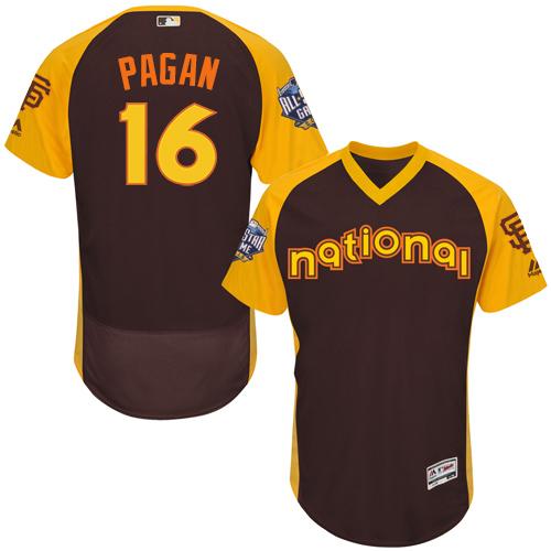 Giants #16 Angel Pagan Brown Flexbase Authentic Collection 2016 All-Star National League Stitched MLB jerseys