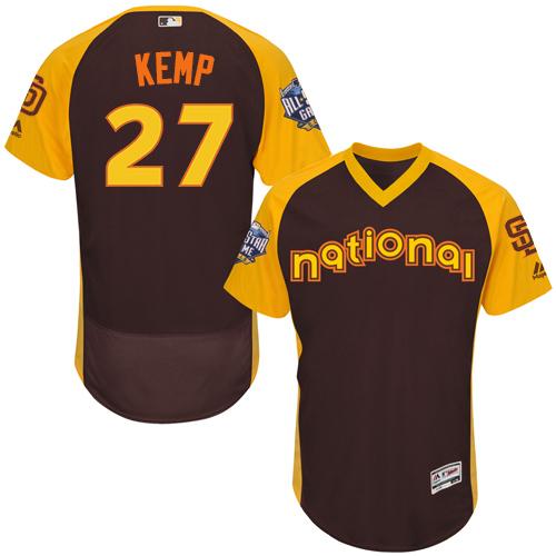 Padres #27 Matt Kemp Brown Flexbase Authentic Collection 2016 All-Star National League Stitched MLB Jersey