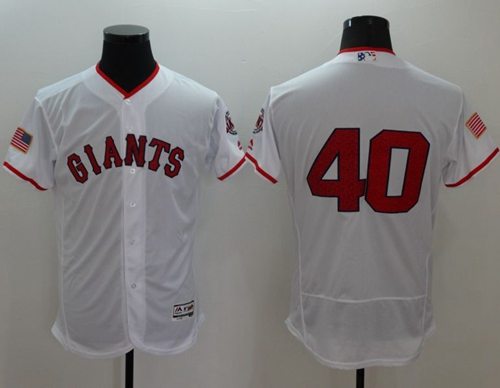 Giants #40 Madison Bumgarner White Fashion Stars & Stripes Flexbase Authentic Stitched MLB jerseys