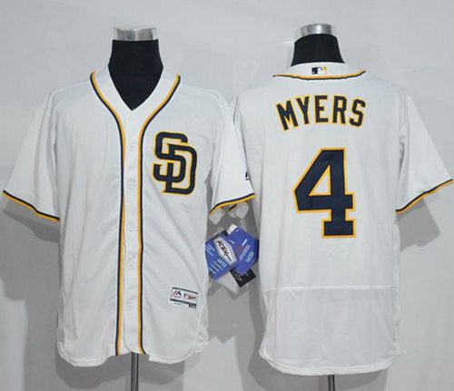 Padres #4 Wil Myers White Flexbase Authentic Collection Stitched MLB Jersey