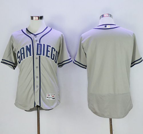 Padres Blank Grey Flexbase Authentic Collection Stitched MLB Jersey
