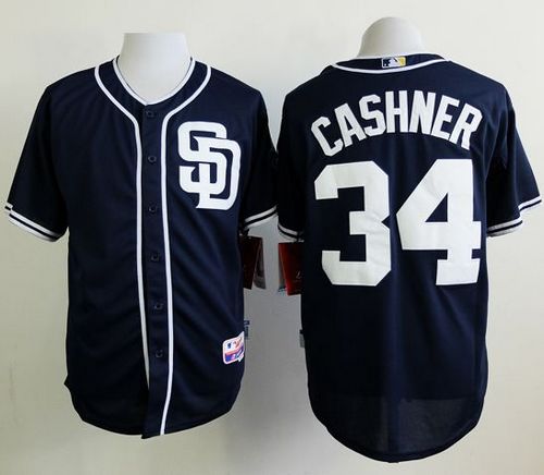 Padres #34 Andrew Cashner Dark Blue Alternate 1 Cool Base Stitched MLB Jersey