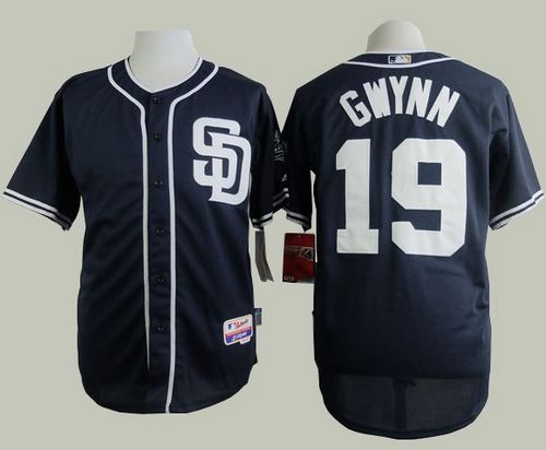 Padres #19 Tony Gwynn Navy Blue Cool Base Stitched MLB Jersey