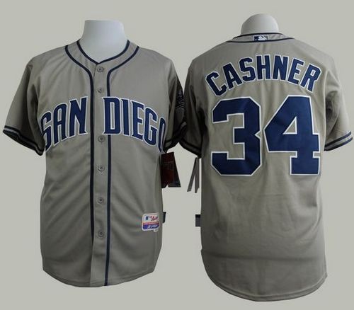 Padres #34 Andrew Cashner Grey Cool Base Stitched MLB Jersey