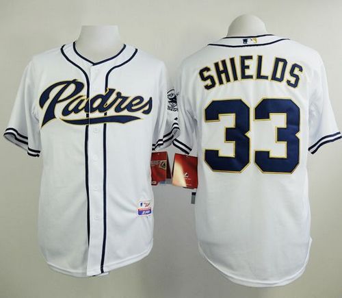 Padres #33 James Shields White Cool Base Stitched MLB Jersey