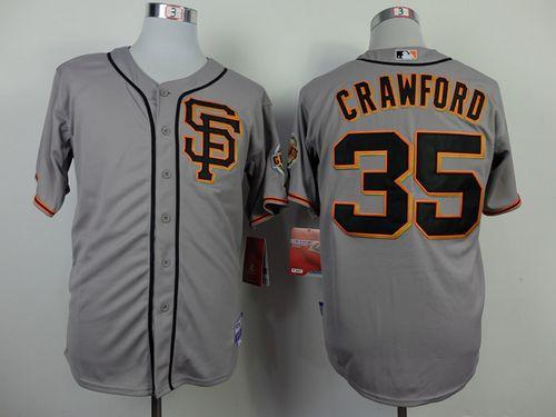 Giants #35 Brandon Crawford Grey Road 2 Cool Base Stitched MLB jerseys