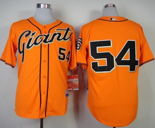 Giants #54 Sergio Romo Orange Cool Base Stitched MLB Jersey