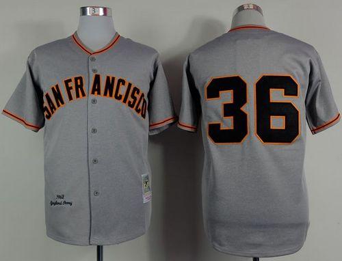 Mitchell And Ness 1962 Giants #36 Gaylord Perry Grey Stitched MLB Jersey