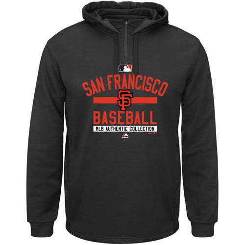 San Francisco Giants Majestic AC Team Property On-Field Solid Therma Base Black MLB Hoodie