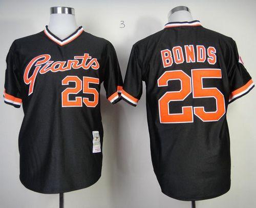 Mitchell And Ness Giants #25 Barry Bonds Black Throwback Stitched MLB Jersey