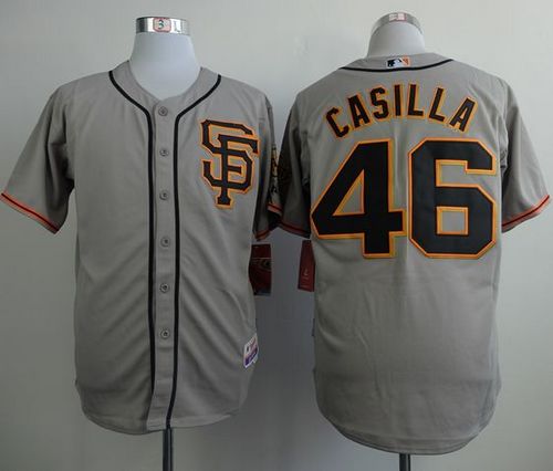 Giants #46 Santiago Casilla Grey Road 2 Cool Base Stitched MLB Jersey