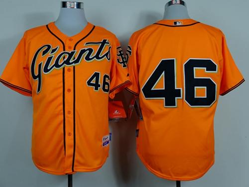 Giants #46 Santiago Casilla Orange Alternate Cool Base Stitched MLB Jersey