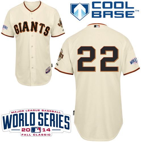Giants #22 Will Clark Cream Home Cool Base W/2014 World Series Patch Stitched MLB Jersey