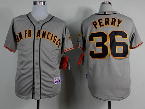 Giants #36 Gaylord Perry Grey Road Cool Base Stitched MLB Jersey