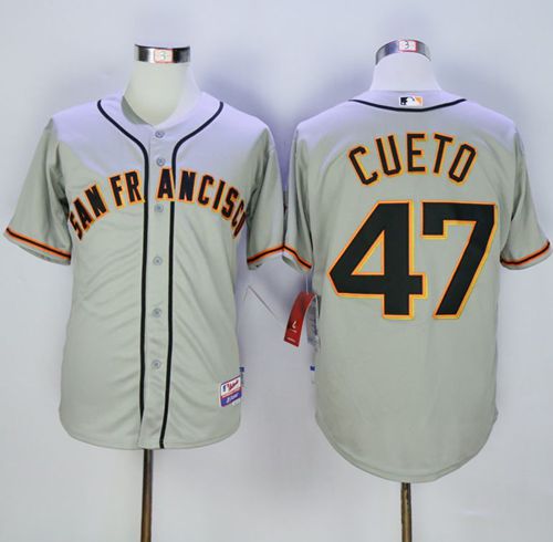 Giants #47 Johnny Cueto Grey Cool Base Road Stitched MLB Jersey