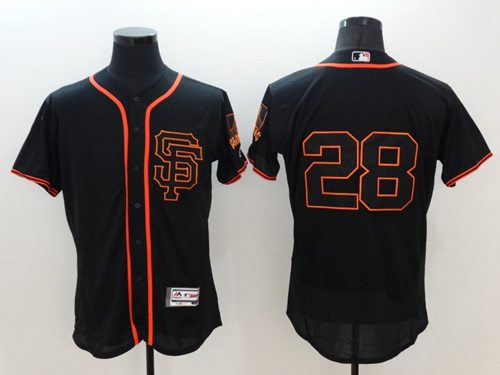Giants #28 Buster Posey Black Flexbase Authentic Collection Alternate Stitched MLB Jersey