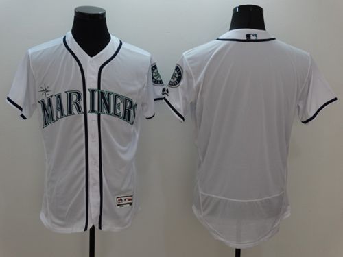 Mariners Blank White Flexbase Authentic Collection Stitched MLB Jersey