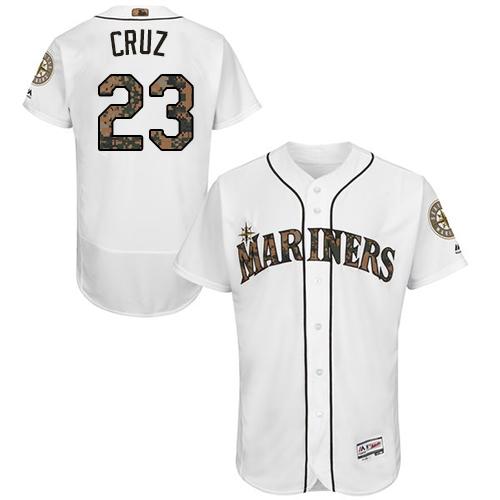 Mariners #23 Nelson Cruz White Flexbase Authentic Collection 2016 Memorial Day Stitched MLB Jersey