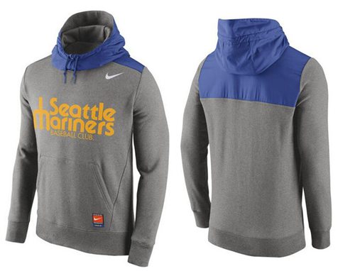 Men's Seattle Mariners Nike Gray Cooperstown Collection Hybrid Pullover Hoodie