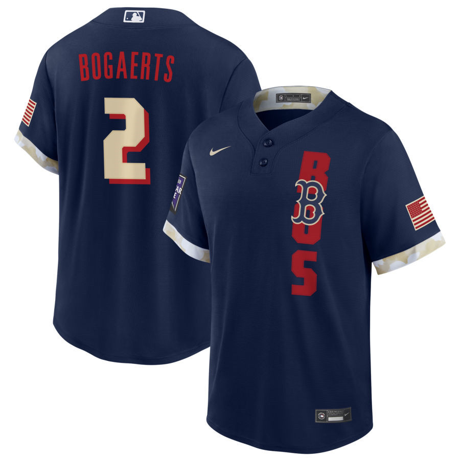 Men's Boston Red Sox #2 Xander Bogaerts 2021 Navy All-Star Cool Base Stitched MLB Jersey