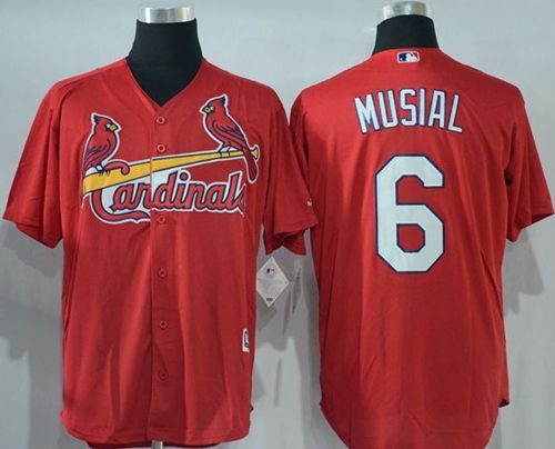 Cardinals #6 Stan Musial Red New Cool Base Stitched MLB Jersey