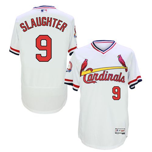 Cardinals #9 Enos Slaughter White Flexbase Authentic Collection Cooperstown Stitched MLB Jersey