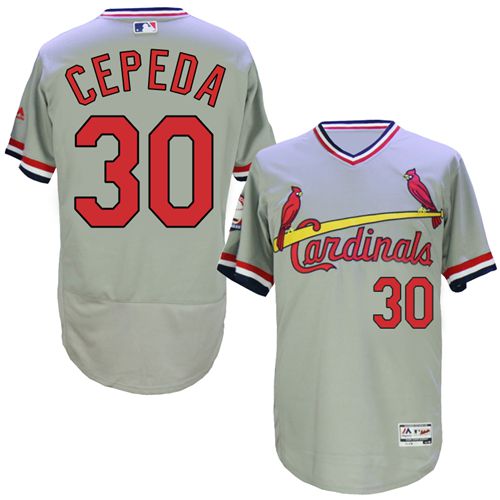Cardinals #30 Orlando Cepeda Grey Flexbase Authentic Collection Cooperstown Stitched MLB Jersey