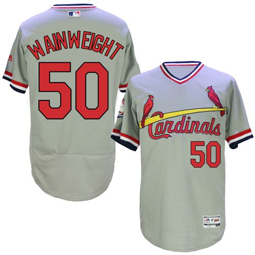 Cardinals #50 Adam Wainwright Grey Flexbase Authentic Collection Cooperstown Stitched MLB Jersey